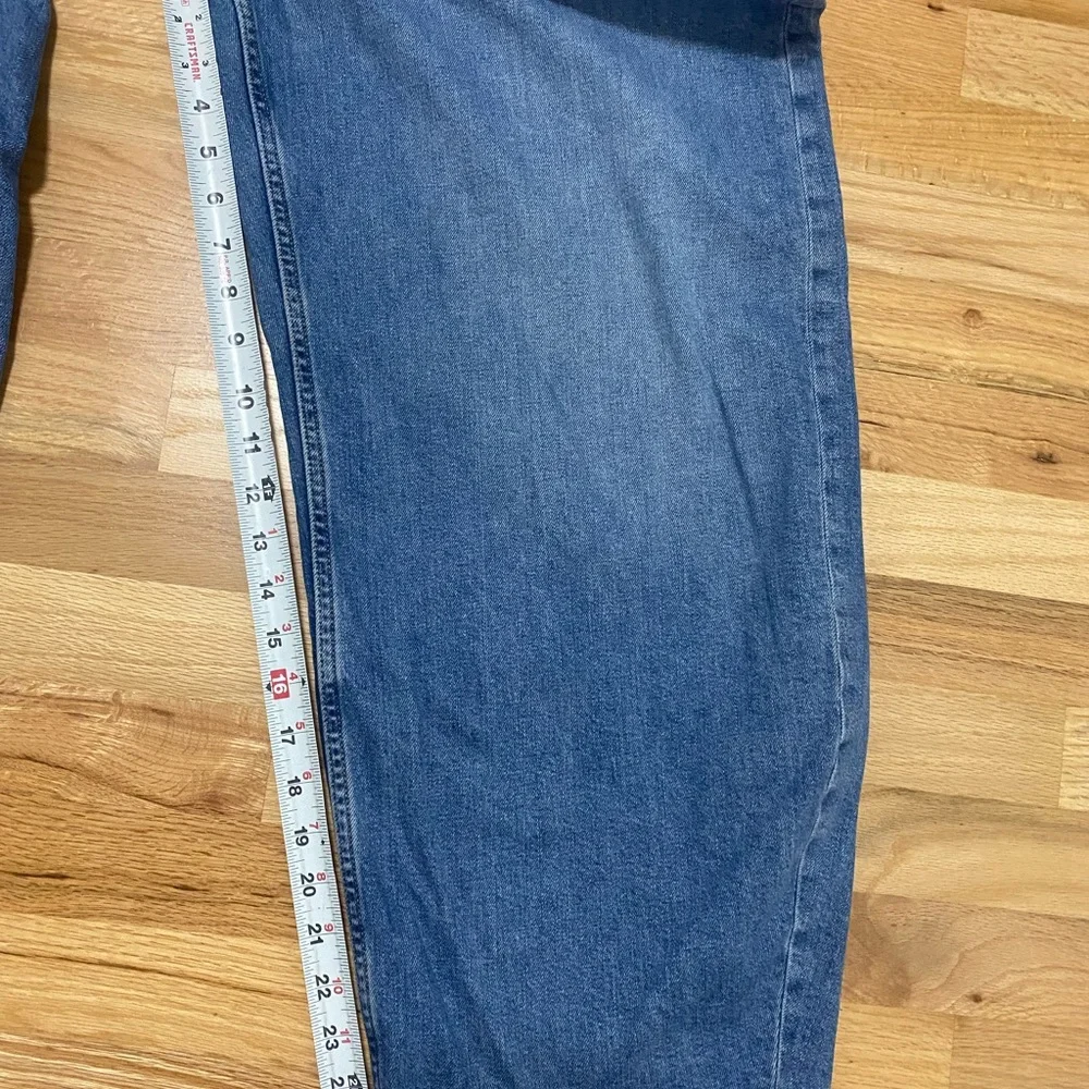 Everlane Wide Leg Denim Jeans in Medium Blue The Way High Barrel Size 32R Womens